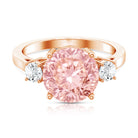 Rosec Jewels-3 Carat Lab Grown Pink and White Diamond Trilogy Engagement Ring with IGI Certificate