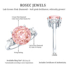 Rosec Jewels-3 Carat Lab Grown Pink and White Diamond Trilogy Engagement Ring with IGI Certificate