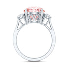 Rosec Jewels-3 Carat Lab Grown Pink and White Diamond Trilogy Engagement Ring with IGI Certificate