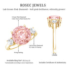 Rosec Jewels-3 Carat Lab Grown Pink and White Diamond Trilogy Engagement Ring with IGI Certificate