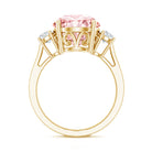 Rosec Jewels-3 Carat Lab Grown Pink and White Diamond Trilogy Engagement Ring with IGI Certificate