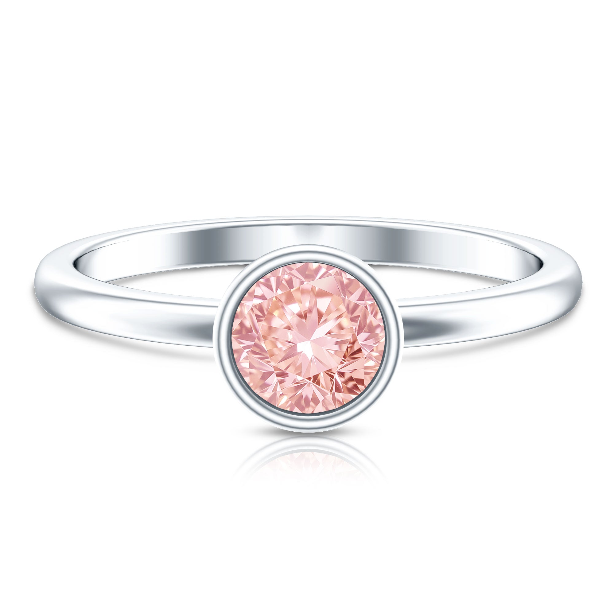 Rosec Jewels-1 Carat Round Lab Grown Pink Diamond Solitaire Engagement Ring IGI Certified