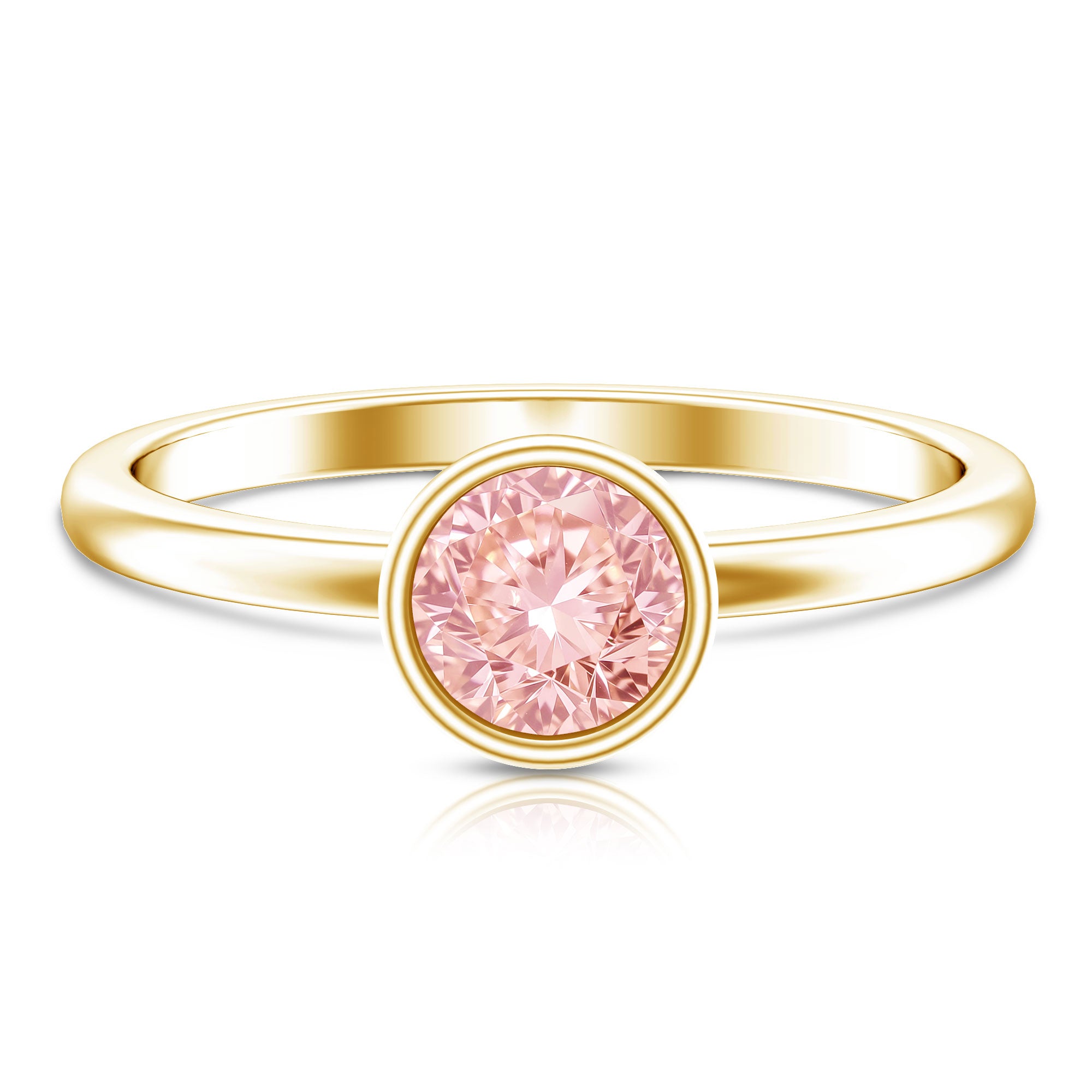 Rosec Jewels-1 Carat Round Lab Grown Pink Diamond Solitaire Engagement Ring IGI Certified