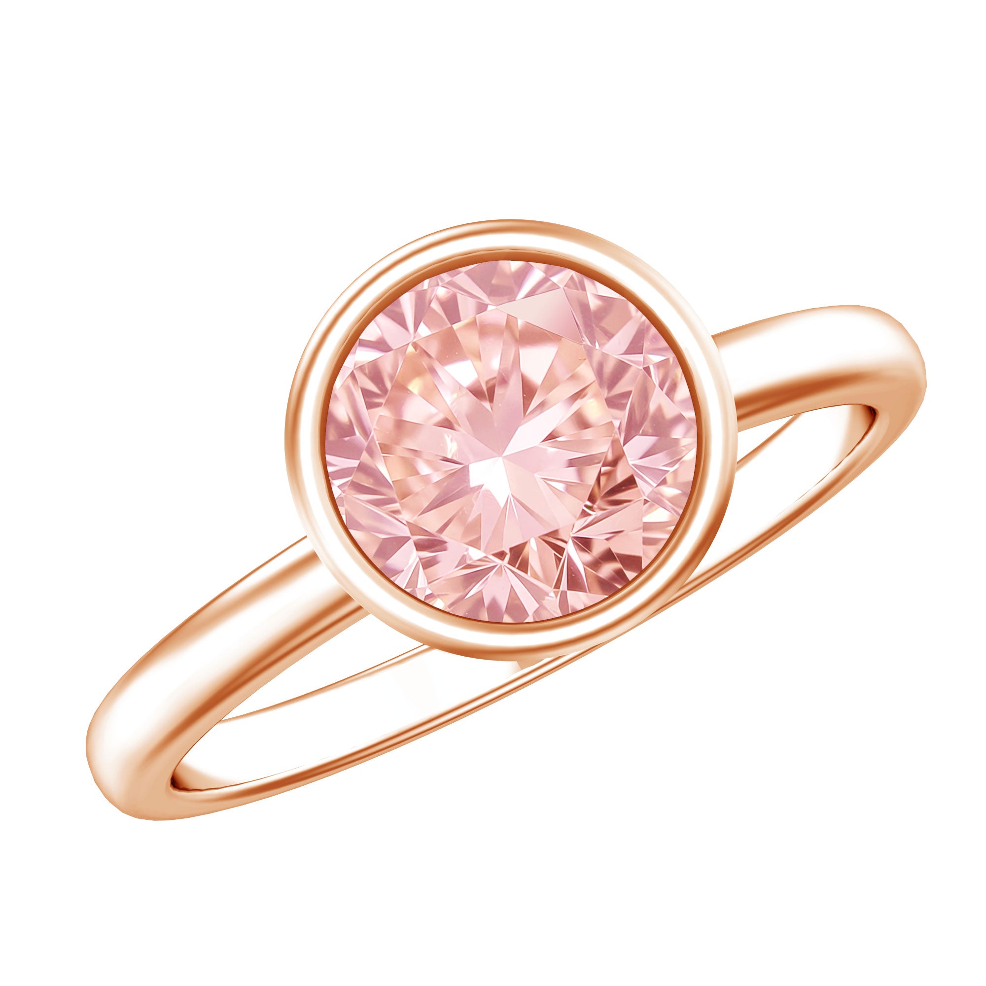 Solitaire 2 Carat Round Lab Grown Pink Diamond Engagement Ring IGI Certified Fancy Pink - VS1 - Rosec Jewels