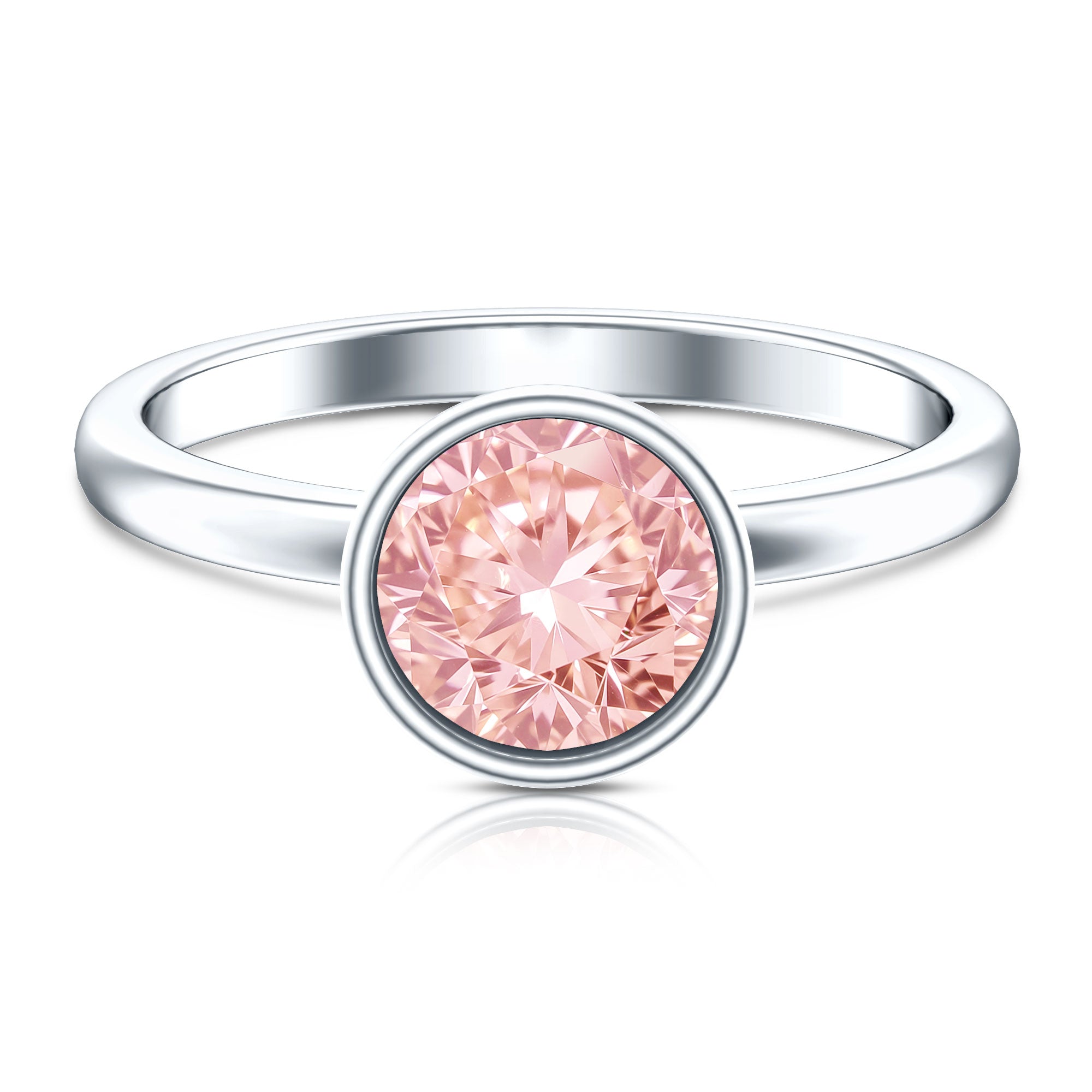 Rosec Jewels-Solitaire 2 Carat Round Lab Grown Pink Diamond Engagement Ring IGI Certified