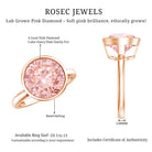 Rosec Jewels-Solitaire Lab Grown Pink Diamond 4 Carat Round Engagement Ring IGI Certified