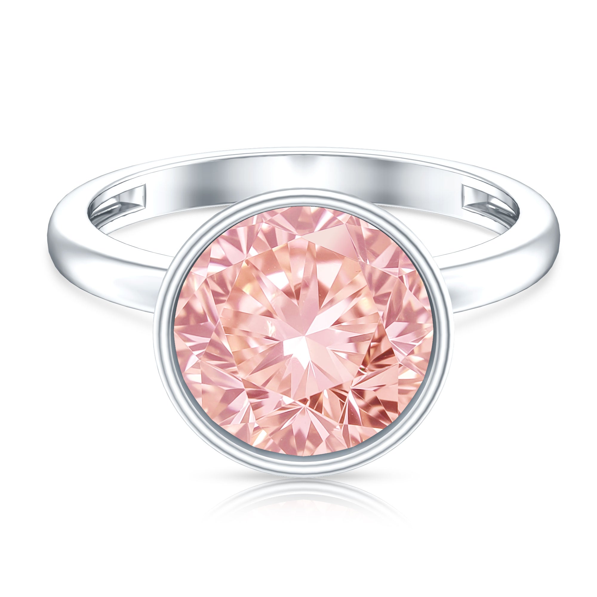 Rosec Jewels-Solitaire Lab Grown Pink Diamond 4 Carat Round Engagement Ring IGI Certified