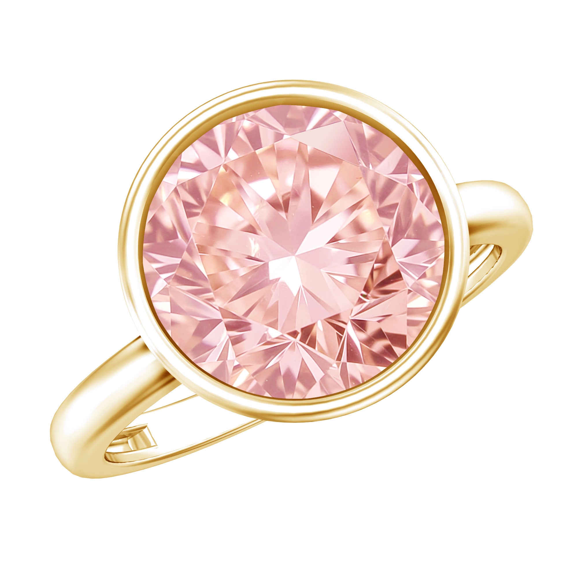 Rosec Jewels-Solitaire Lab Grown Pink Diamond 4 Carat Round Engagement Ring IGI Certified