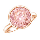 Rosec Jewels-Large 5 Carat Lab Grown Pink Diamond Bezel Engagement Ring with IGI Certificate
