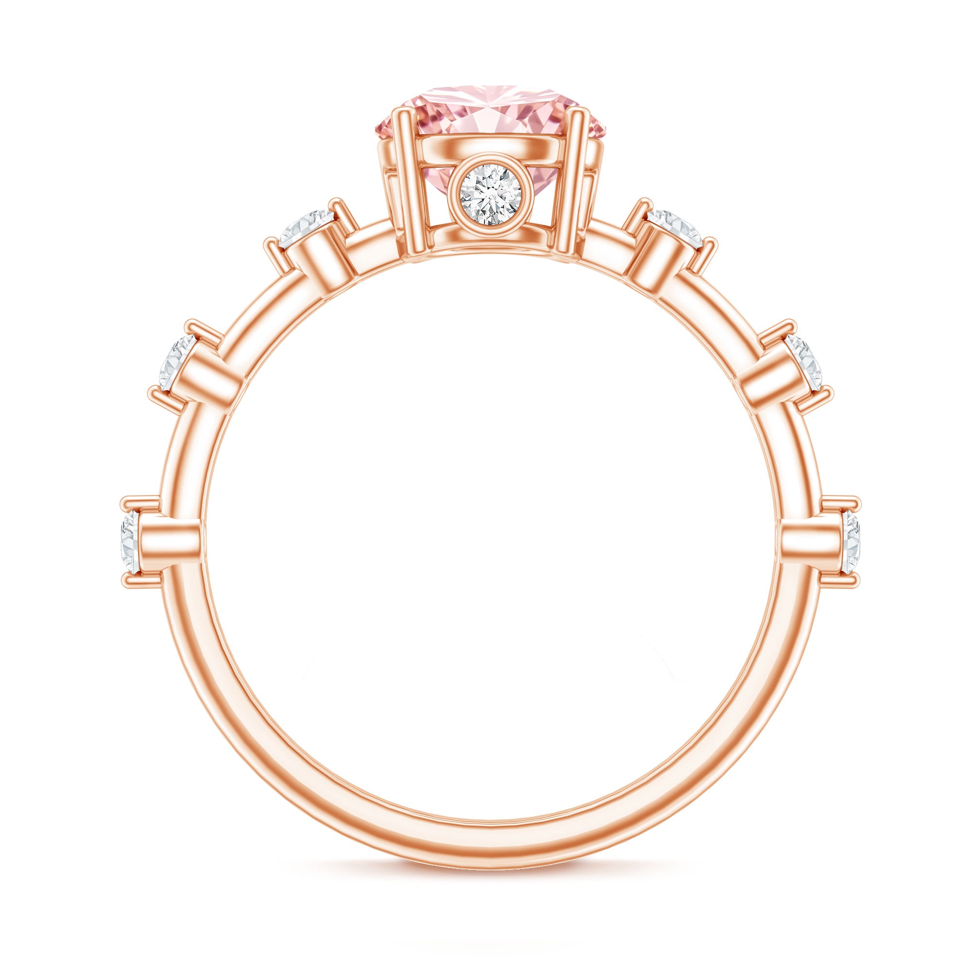 Rosec Jewels-IGI Certified 1 Carat Round Lab Grown Pink Diamond Ring