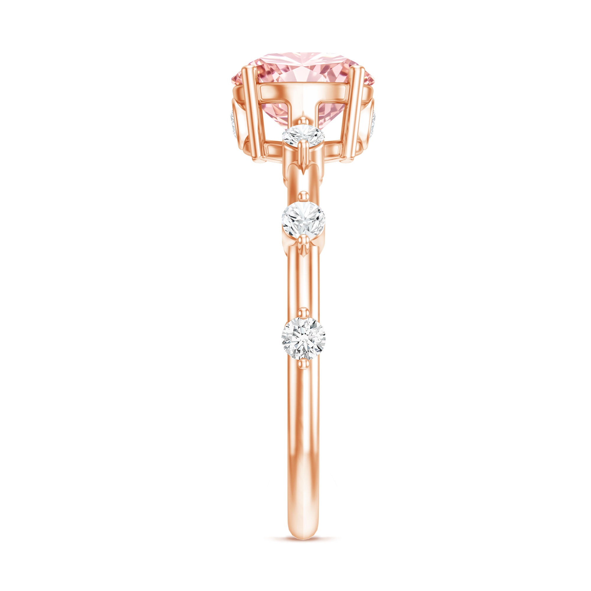 Rosec Jewels-IGI Certified 1 Carat Round Lab Grown Pink Diamond Ring