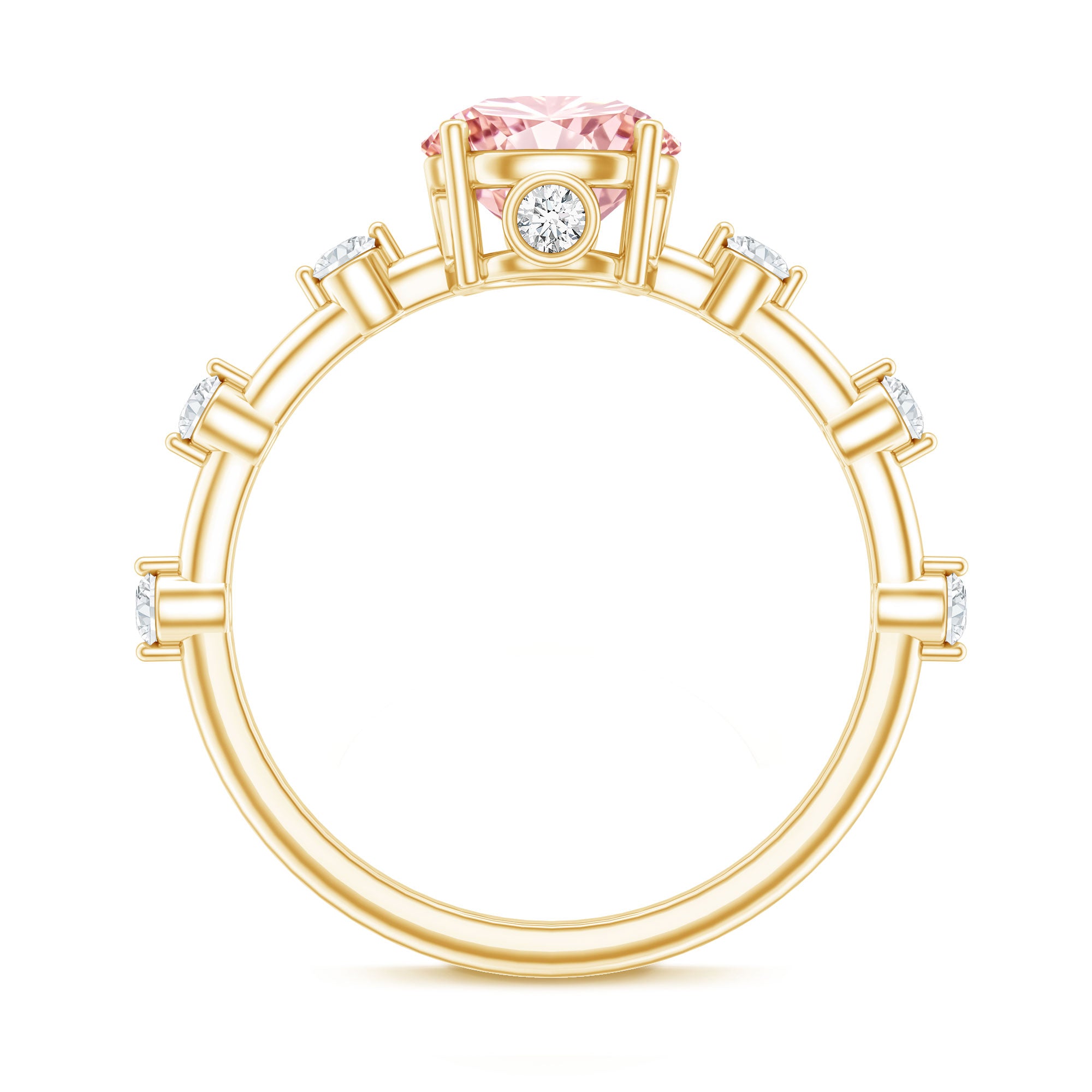 Rosec Jewels-IGI Certified 1 Carat Round Lab Grown Pink Diamond Ring