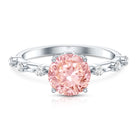 Rosec Jewels-IGI Certified 3 Carat Lab Grown Pink Diamond Engagement Ring with Spaced Accent