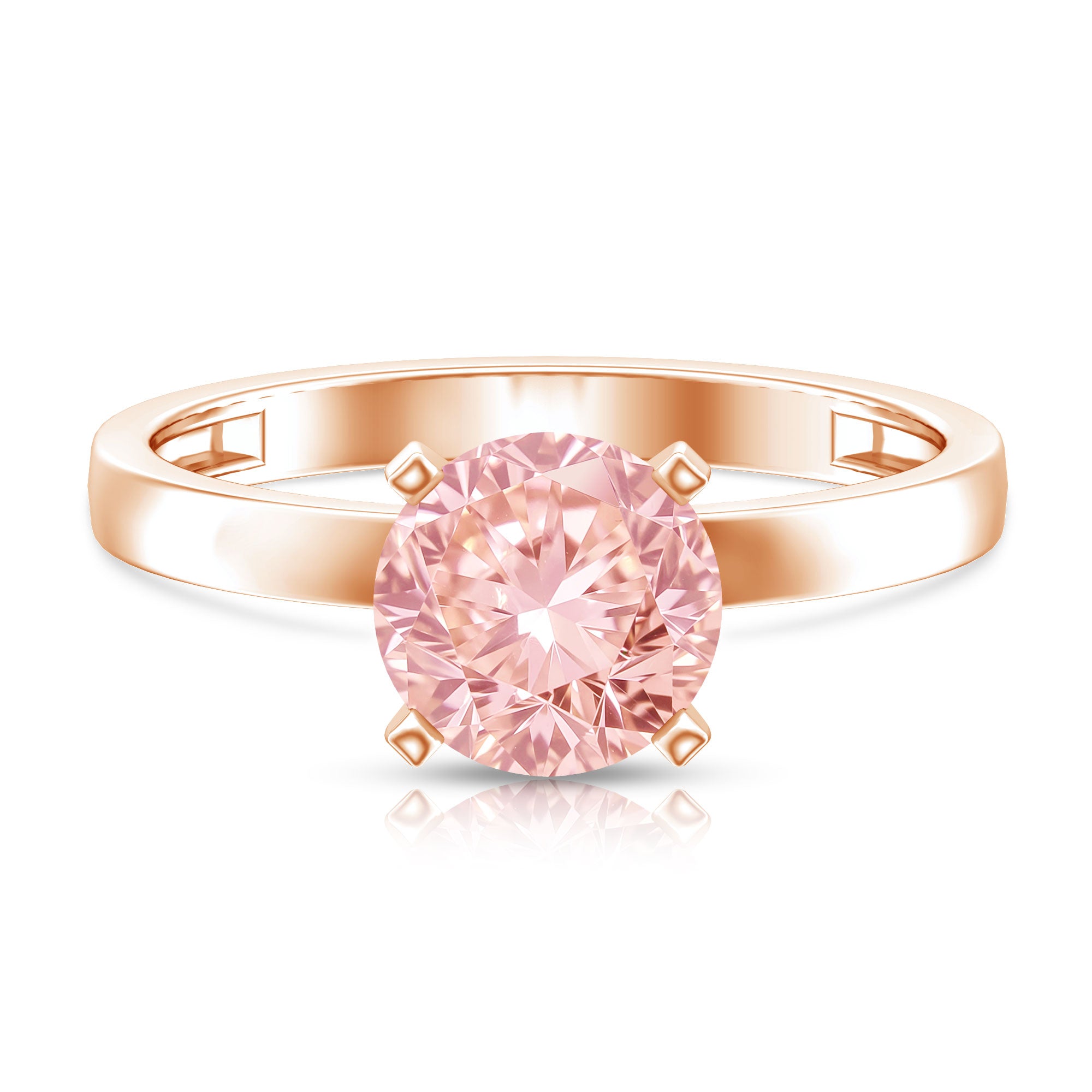 Rosec Jewels-Solitaire Round Lab Pink Diamond 2 Carat Engagement Ring IGI Certified