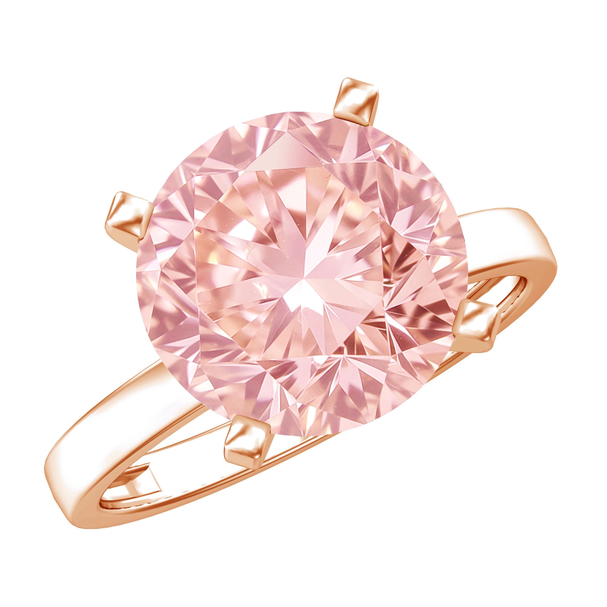 Rosec Jewels-Peg Headset Solitaire 4 Carat Lab Grown Pink Diamond Engagement Ring IGI Certified
