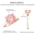 Rosec Jewels-Peg Headset Solitaire 4 Carat Lab Grown Pink Diamond Engagement Ring IGI Certified