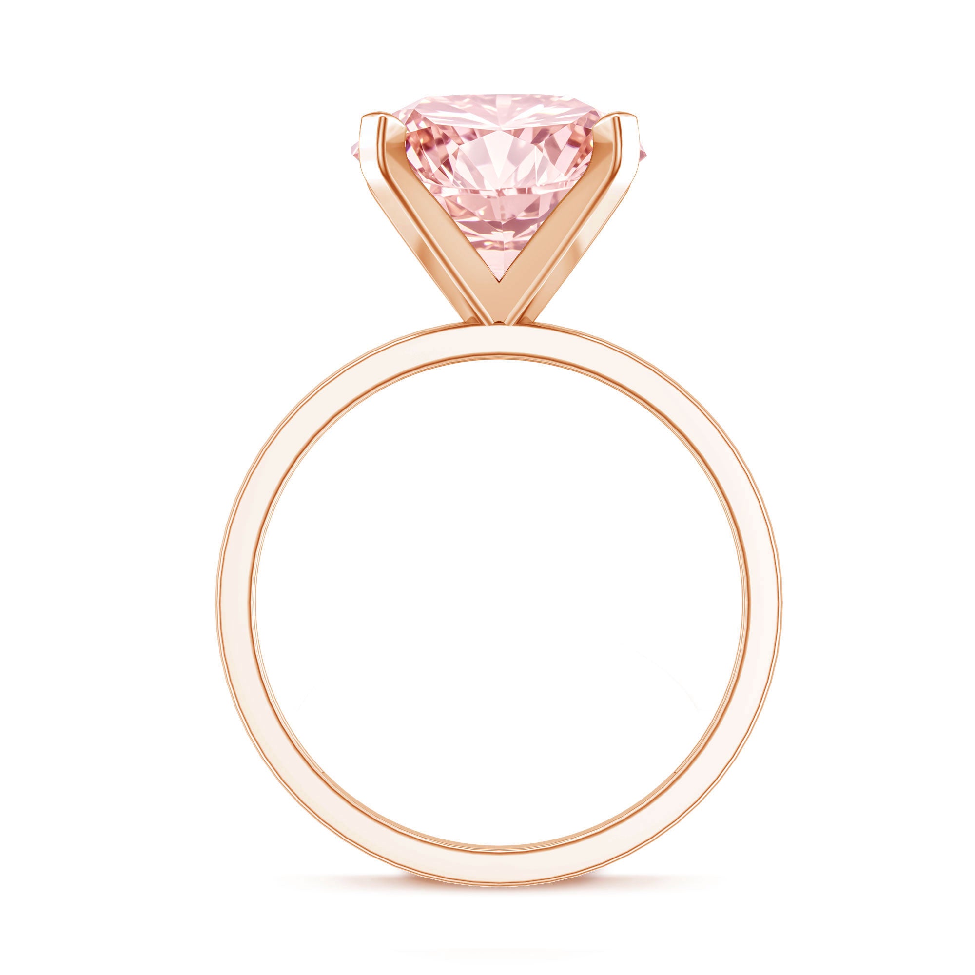 Rosec Jewels-Peg Headset Solitaire 4 Carat Lab Grown Pink Diamond Engagement Ring IGI Certified