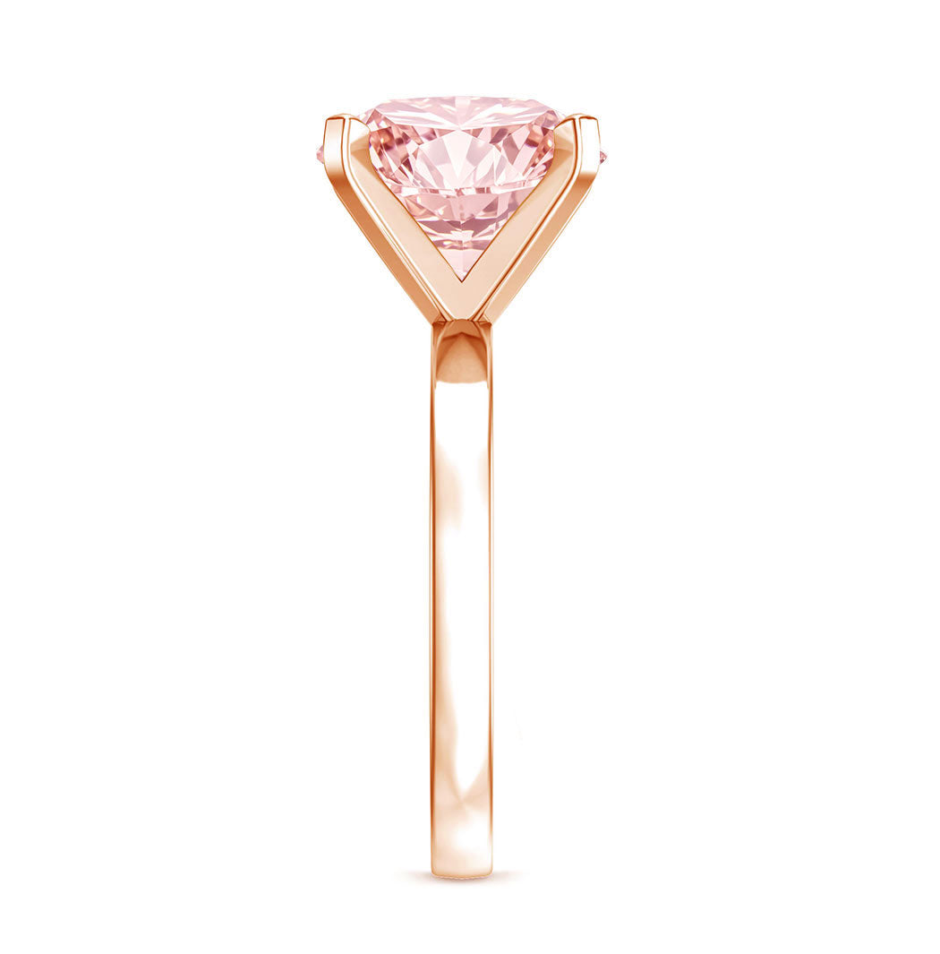 Rosec Jewels-Peg Headset Solitaire 4 Carat Lab Grown Pink Diamond Engagement Ring IGI Certified