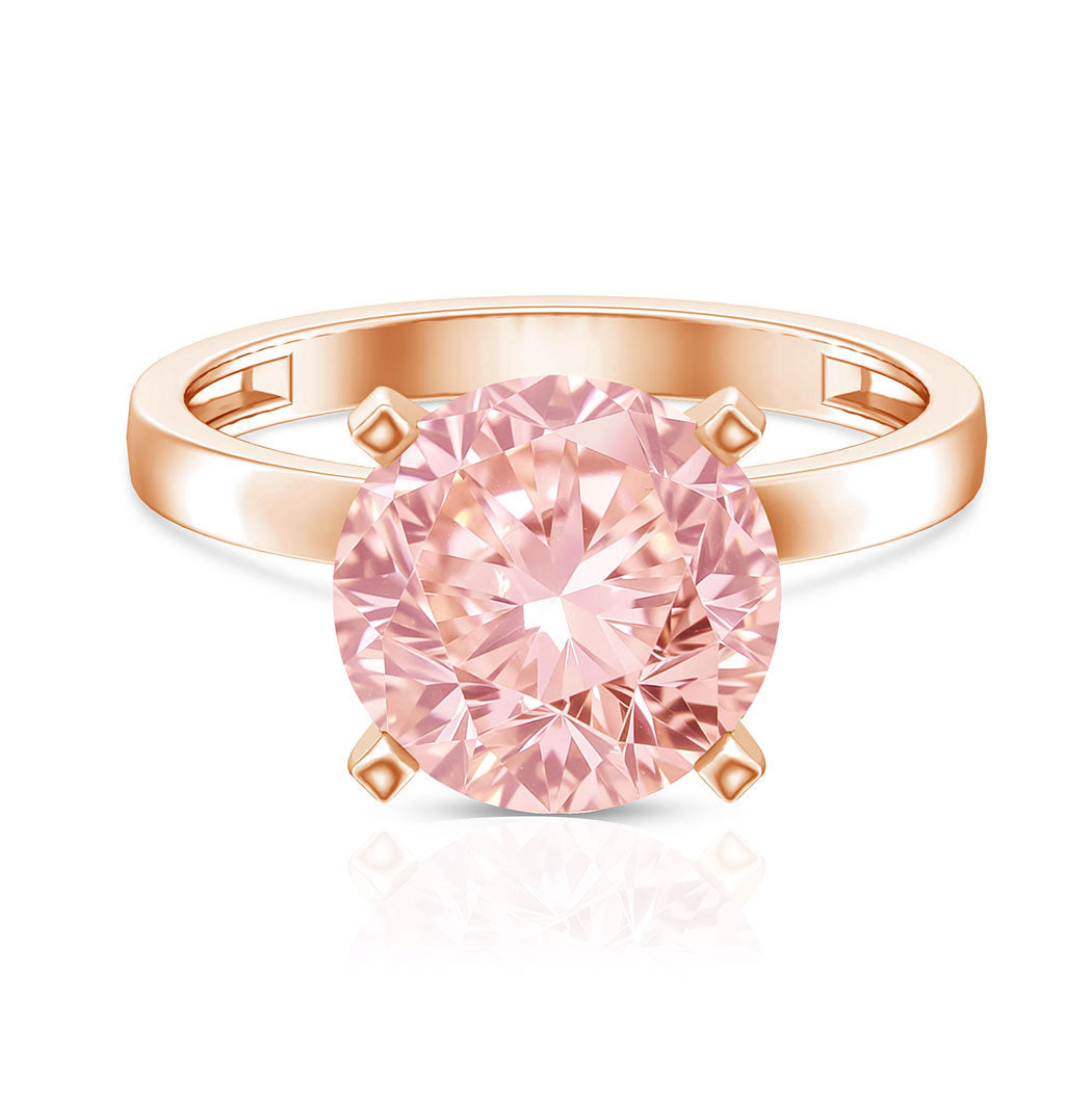 Rosec Jewels-Peg Headset Solitaire 4 Carat Lab Grown Pink Diamond Engagement Ring IGI Certified