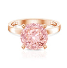 Rosec Jewels-Peg Headset Solitaire 4 Carat Lab Grown Pink Diamond Engagement Ring IGI Certified