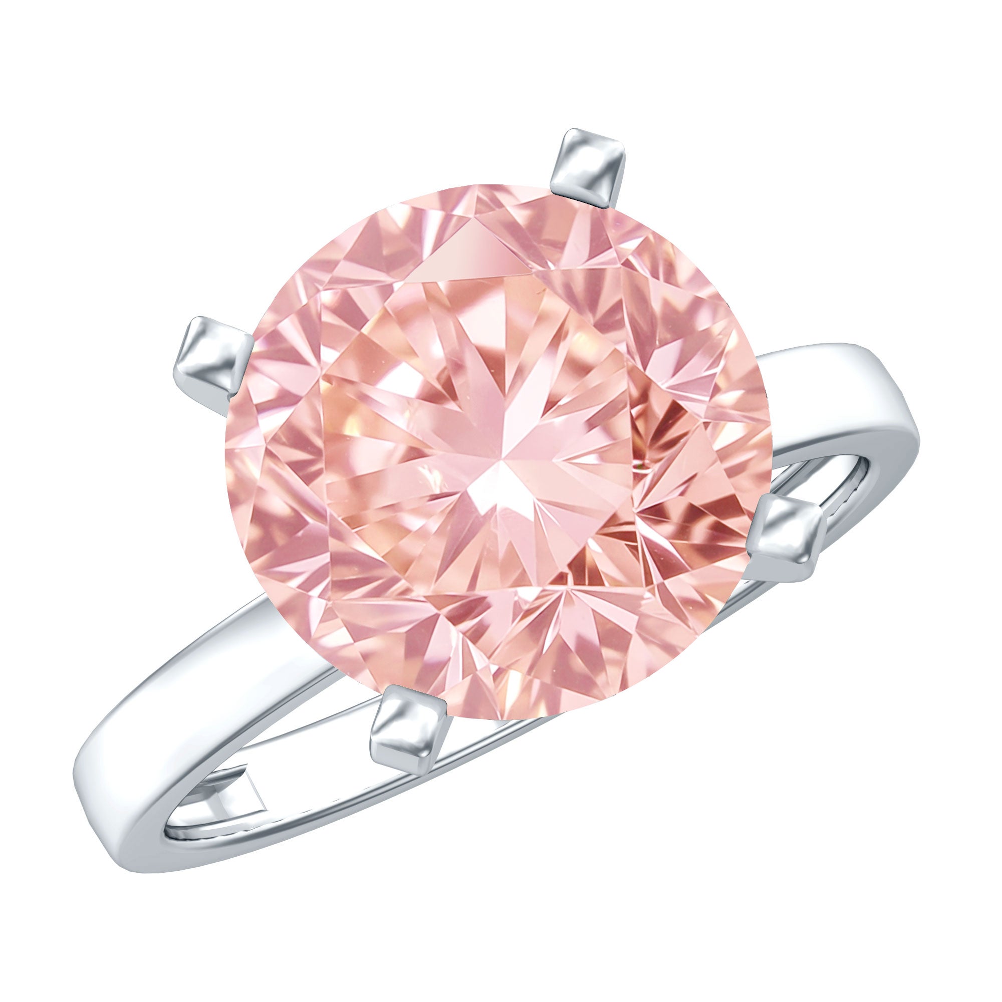 Rosec Jewels-Peg Headset Solitaire 4 Carat Lab Grown Pink Diamond Engagement Ring IGI Certified