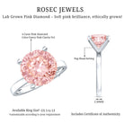 Rosec Jewels-Peg Headset Solitaire 4 Carat Lab Grown Pink Diamond Engagement Ring IGI Certified