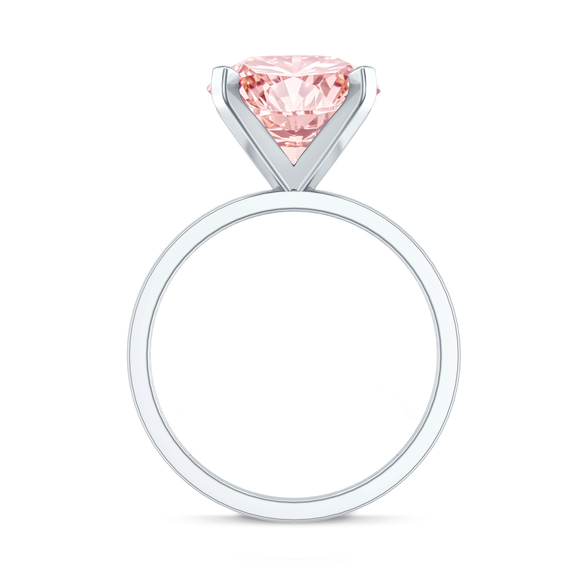 Rosec Jewels-Peg Headset Solitaire 4 Carat Lab Grown Pink Diamond Engagement Ring IGI Certified