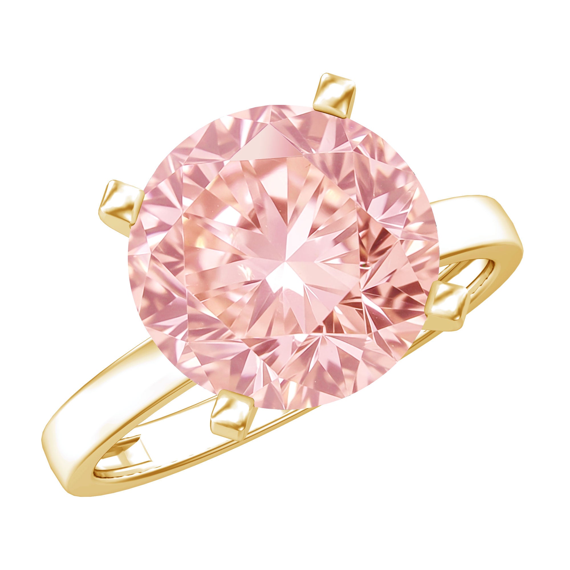 Rosec Jewels-Peg Headset Solitaire 4 Carat Lab Grown Pink Diamond Engagement Ring IGI Certified