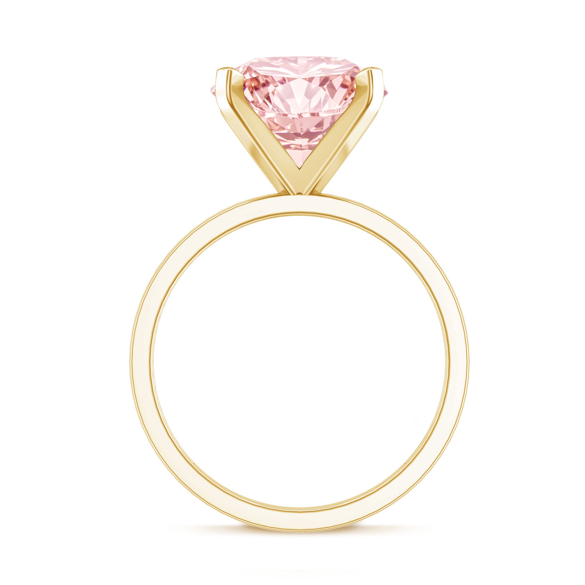 Rosec Jewels-Peg Headset Solitaire 4 Carat Lab Grown Pink Diamond Engagement Ring IGI Certified