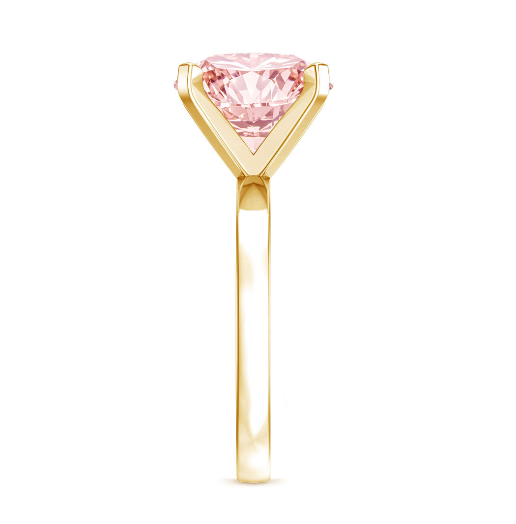 Rosec Jewels-Peg Headset Solitaire 4 Carat Lab Grown Pink Diamond Engagement Ring IGI Certified