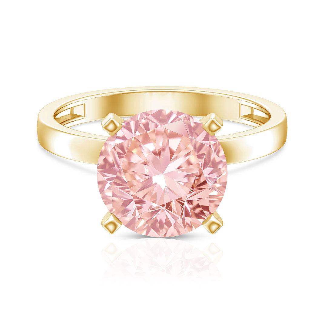 Rosec Jewels-Peg Headset Solitaire 4 Carat Lab Grown Pink Diamond Engagement Ring IGI Certified