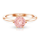 Rosec Jewels-Round Brilliant Cut Lab Grown Pink Diamond 1 Carat Solitaire Ring with IGI Certificate