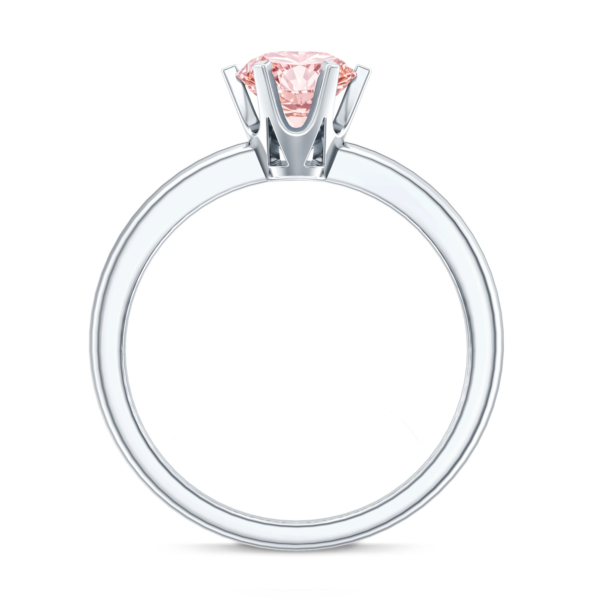 Rosec Jewels-Round Brilliant Cut Lab Grown Pink Diamond 1 Carat Solitaire Ring with IGI Certificate