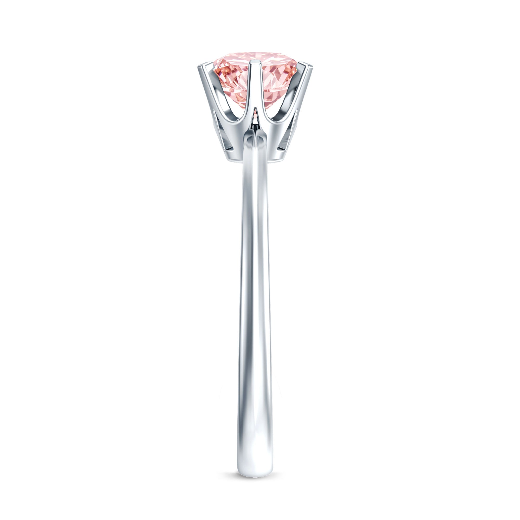 Rosec Jewels-Round Brilliant Cut Lab Grown Pink Diamond 1 Carat Solitaire Ring with IGI Certificate