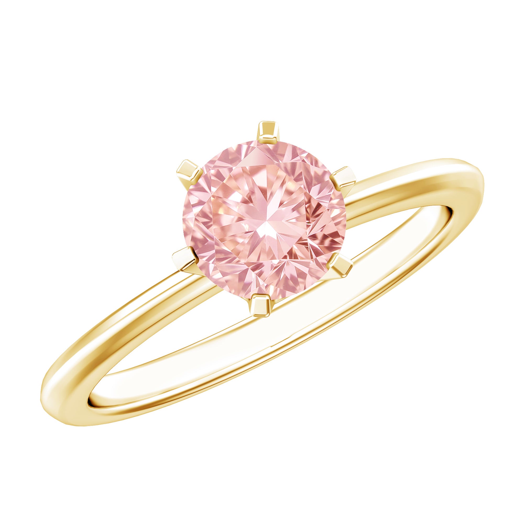 Rosec Jewels-Round Brilliant Cut Lab Grown Pink Diamond 1 Carat Solitaire Ring with IGI Certificate