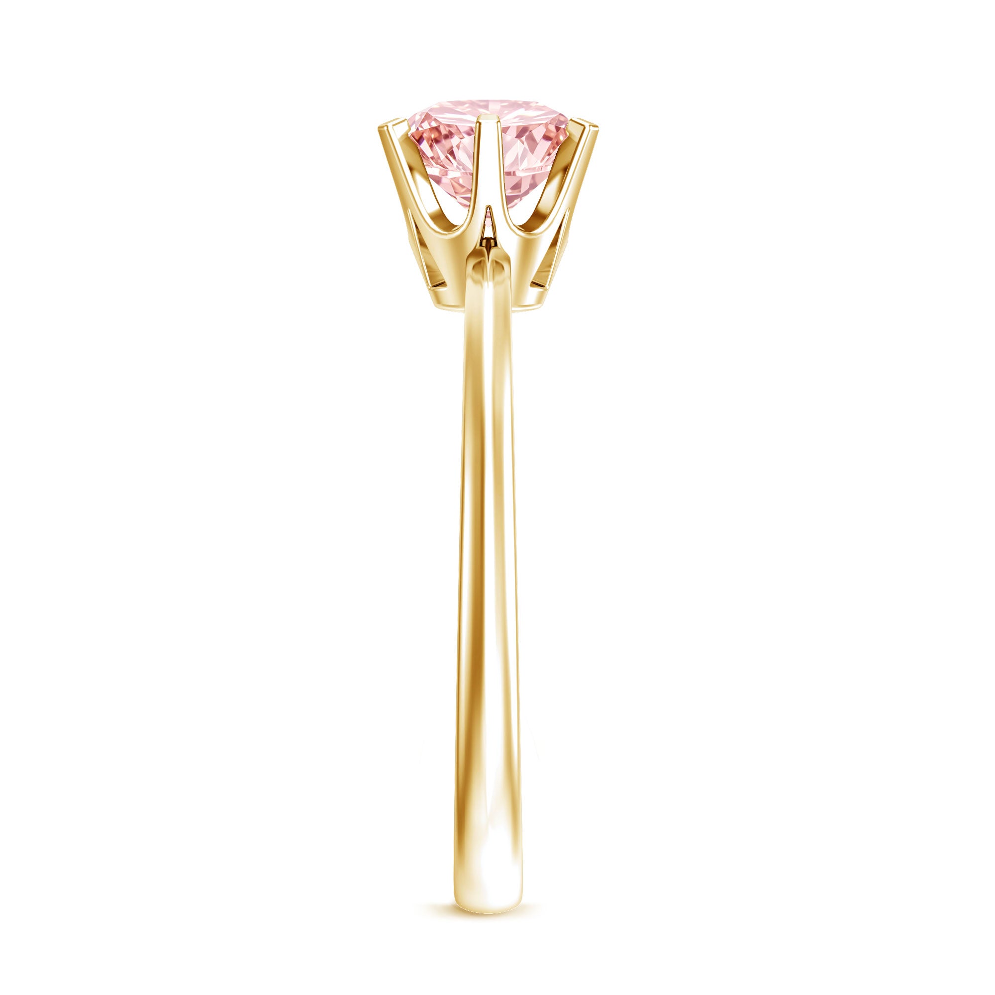 Rosec Jewels-Round Brilliant Cut Lab Grown Pink Diamond 1 Carat Solitaire Ring with IGI Certificate