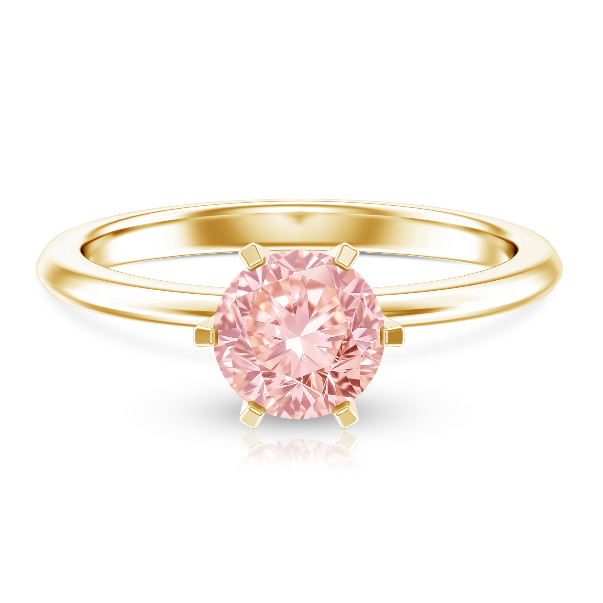 Rosec Jewels-Round Brilliant Cut Lab Grown Pink Diamond 1 Carat Solitaire Ring with IGI Certificate