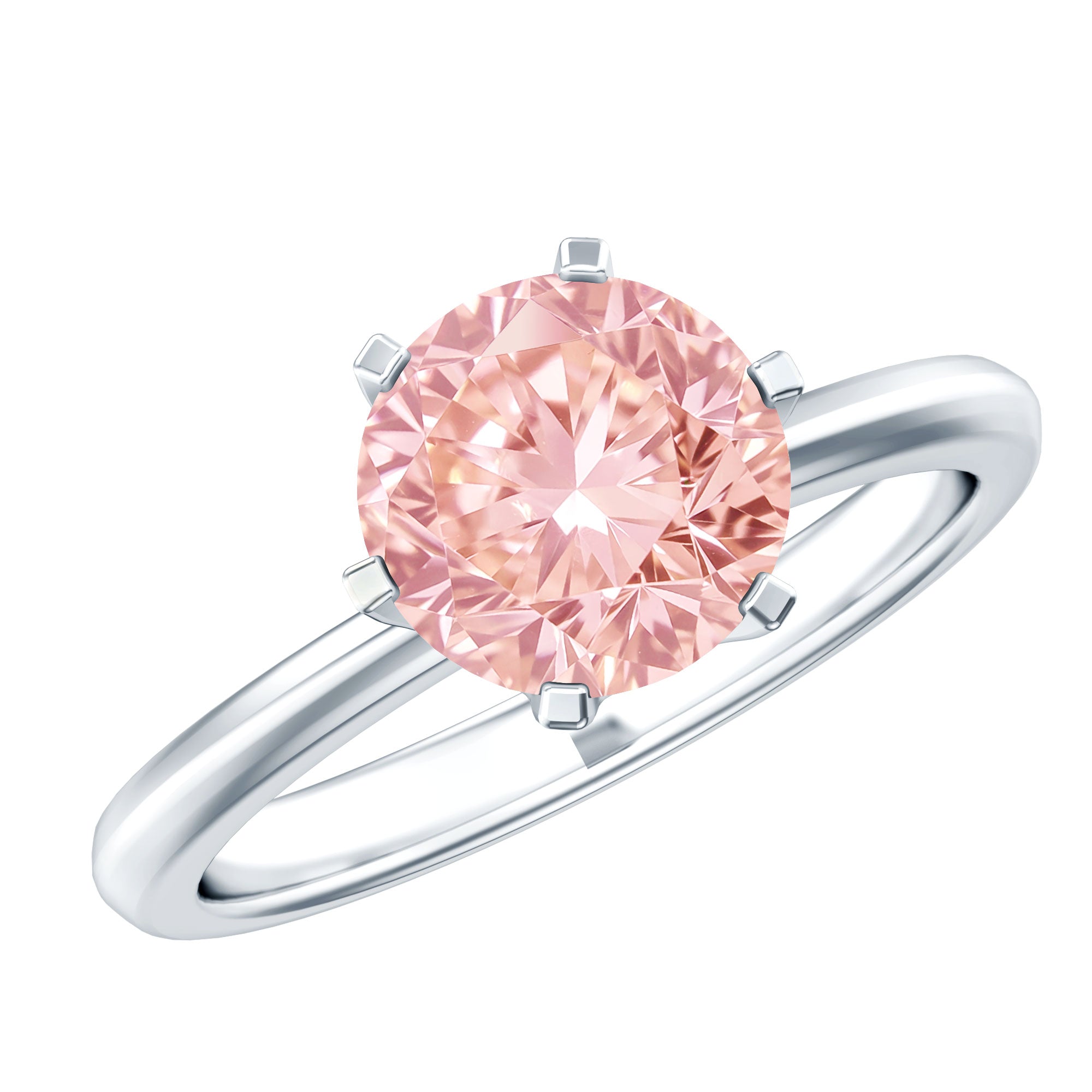 Rosec Jewels-IGI Certified Solitaire 3 Carat Lab Grown Pink Diamond Engagement Ring For Women