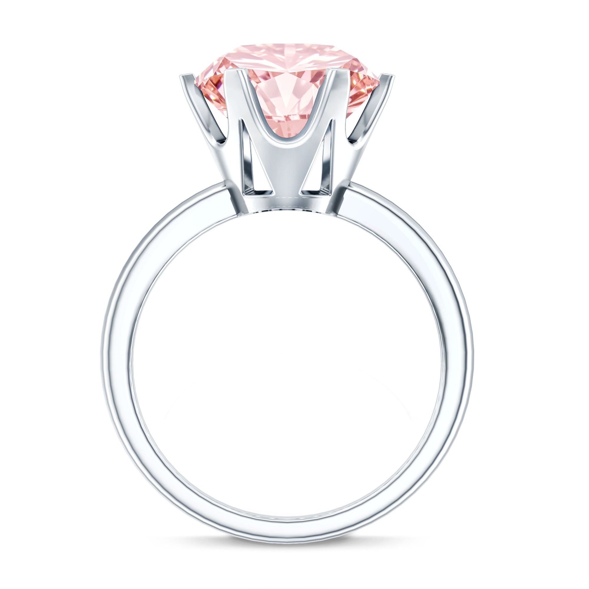Rosec Jewels-Round 5 Carat Lab Grown Pink Diamond Solitaire Engagement Ring with IGI Certificate