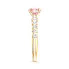 Rosec Jewels-IGI Certified 1 Carat Lab Grown Pink and White Diamond Engagement Ring with Side Stones
