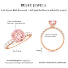 Rosec Jewels-2 Carat IGI Certified Lab Grown Pink and White Diamond Engagement Ring with Side Stones