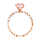 Rosec Jewels-2 Carat IGI Certified Lab Grown Pink and White Diamond Engagement Ring with Side Stones