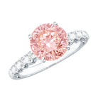 Rosec Jewels-2 Carat IGI Certified Lab Grown Pink and White Diamond Engagement Ring with Side Stones