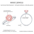 Rosec Jewels-2 Carat IGI Certified Lab Grown Pink and White Diamond Engagement Ring with Side Stones