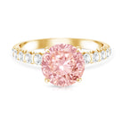 Rosec Jewels-2 Carat IGI Certified Lab Grown Pink and White Diamond Engagement Ring with Side Stones