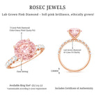 Rosec Jewels-Round 3 Carat Lab Pink Diamond Side Stone Engagement Ring with IGI Certificate