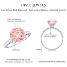 Rosec Jewels-Round 3 Carat Lab Pink Diamond Side Stone Engagement Ring with IGI Certificate