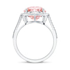 Rosec Jewels-IGI Certified Lab 4 Carat Pink and White Diamond Statement Engagement Ring in Split Shank
