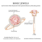 Rosec Jewels-2 Carat Lab Grown Pink Diamond Halo Engagement Ring with IGI Certificate