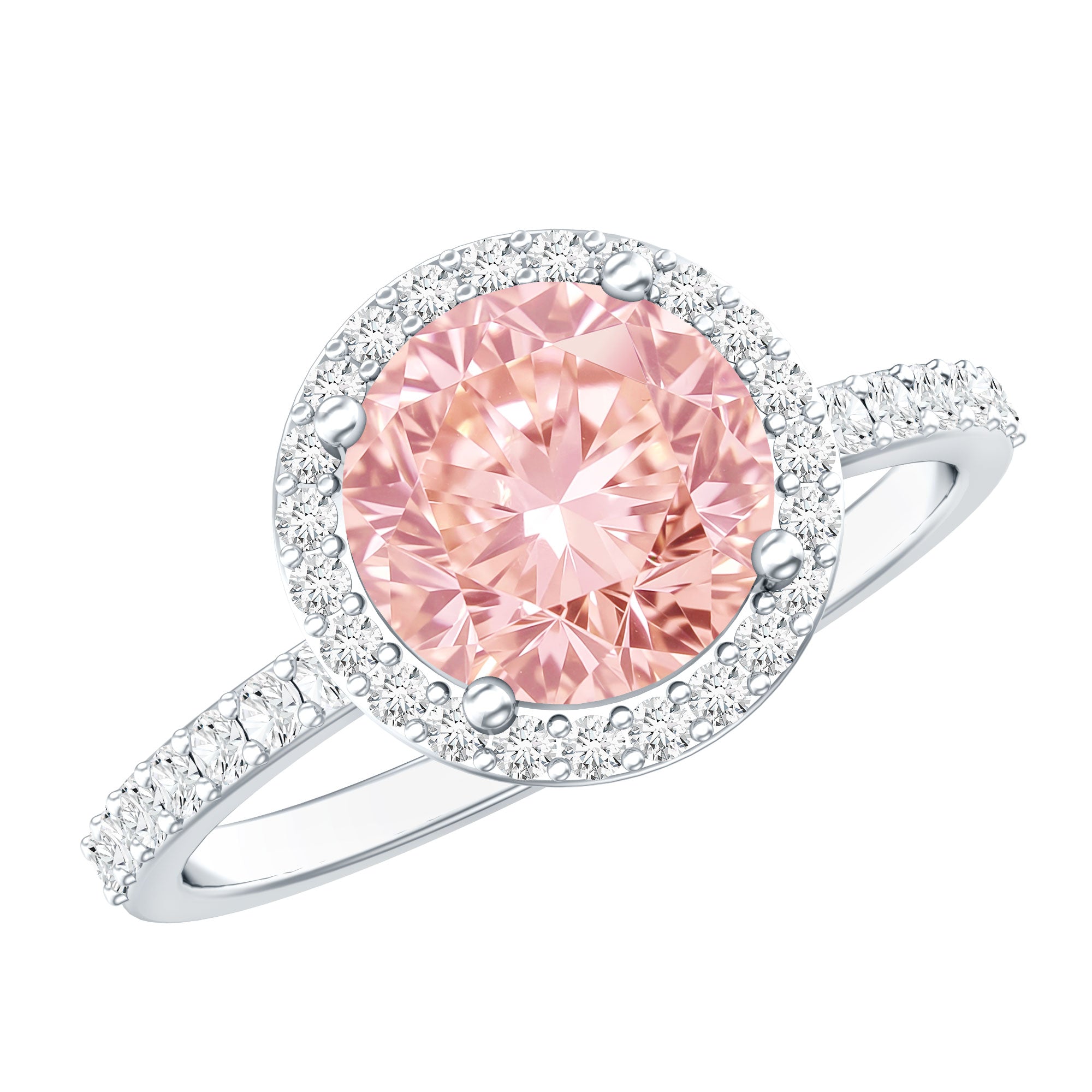 Rosec Jewels-2 Carat Lab Grown Pink Diamond Halo Engagement Ring with IGI Certificate